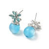 Flower Alloy Enamel & Resin Stud Earrings for Women EJEW-K282-04P-2