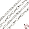 Anti-Tarnish Rhodium Plated 925 Sterling Silver Paperclip Chains STER-F052-08P-3