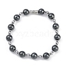 Synthetic Non-magnetic Hematite Beaded Stretch Bracelets for Women Men BJEW-F480-02C-1