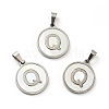 304 Stainless Steel with White Shell Pendants STAS-G268-01Q-P-1