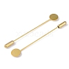 Brass Lapel Pin Base Settings KK-WH0045-025B-G-2