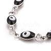 Enamel Horse Eye Link Chains Bracelet BJEW-P271-05P-04-2