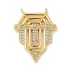 Brass Micro Pave Clear Cubic Zirconia Pendants KK-U046-04G-02-1