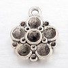 Flower Alloy Pendant Rhinestone Settings X-EBB006Y-2