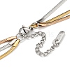 304 Stainless Steel Multi Layered Flat Snake Chain Necklaces NJEW-H043-08MC-3