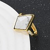 Rhombus Natural Howlite Finger Rings RJEW-B113-01G-01-3