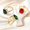 Brass Micro Pave Cubic Zirconia Finger Rings for Women RJEW-F181-11G-4
