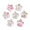 Transparent Spray Painted Glass Beads X1-GLAA-NH0003-01-2