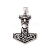 Tibetan Style 304 Stainless Steel Pendants STAS-P305-47AS-1