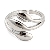 Tulip Flower Brass Open Cuff Ring RJEW-q782-02P-2