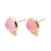 Brass Glass Stud Earrings KK-F916-05G-1