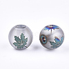 Autumn Theme Electroplate Transparent Glass Beads EGLA-S178-01B-2