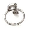 Initials Brass Open Cuff Ring for Women RJEW-N046-02P-P-3