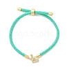 Adjustable Nylon Cord Bracelets X-BJEW-C096-01G-12-4