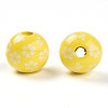 Easter Theme Printed Wood Beads WOOD-T032-22M-2