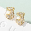 Brass Micro Pave Cubic Zirconia Stud Earrings EJEW-Z091-04G-J-1