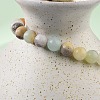 Natural Flower Amazonite Bead Stretch Bracelets X-BJEW-K212-A-007-4