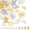 20Pcs 10 Style 201 & 304 Stainless Steel Pendants STAS-HY0001-15-1