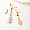 Fashionable Classic Teardrop Tassel Brass Hoop Earrings GN7789-4