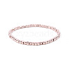 Gold-tone Miyuki Elastic Crystal Beaded Bracelet with Acrylic Tube Beads ST8144719-1