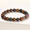 Natural Green Ocean Agate Round Stretch Bracelets for Women PW-WG91270-03-1