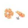 Daisy Glass Seed Beaded Stud Earrings EJEW-MZ00334-02-4