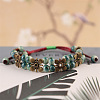 Alloy & Handmade Porcelain Bead Braided Bead Bracelets for Women FS-WGAE4F4-01-1