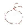 Brass Rhinestone Tennis Slider Bracelet Makings KK-E068-VD015-3-1