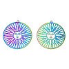 Ion Plating(IP) 201 Stainless Steel Filigree Big Pendants LS-STAS-S118-079-1