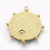 Brass Micro Pave Cubic Zirconia Pendants ZIRC-O026-30G-NR-2