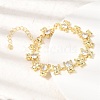 Brass Micro Pave Cubic Zirconia Link Chain Bracelets for Women BJEW-D457-01G-03-3