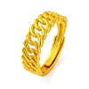 Brass Curb Chain Adjustable Rings for Women RJEW-G318-02B-G-1