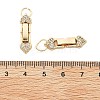 Brass Micro Pave Clear Cubic Zirconia Fold Over Clasps KK-B125-13G-02-3