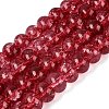 Crackle Transparent Glass Beads Strands GLAA-N074-02B-04-1