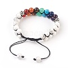 Chakra Natural Howlite Braided Bead Bracelets BJEW-O164-A01-1