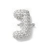 Brass Micro Pave Cubic Zirconia Letter Links KK-I717-04J-P-1