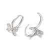 999 Sterling Silver Bowknot Hoop Earrings EJEW-P296-04P-2