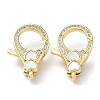 Rack Plating Brass Micro Pave Clear Cubic Zirconia Lobster Claw Clasps KK-F858-07A-G-1