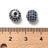 Rhodium Plated 925 Sterling Silver Micro Pave Cubic Zirconia Beads STER-H110-24B-05P-3