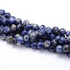 Natural Blue Spot Jasper Round Beads Strands G-O047-01-8mm-2