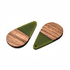 Opaque Resin & Walnut Wood Pendants RESI-N025-030-B02-3