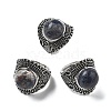 Natural Sodalite Adjustable Rings RJEW-I108-03AS-16-4