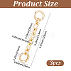 3Pcs Alloy Rectangle Link Bag Extender Chains PURS-BBC0001-05-2