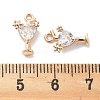 Brass Micro Pave Clear Cubic Zirconia Charms KK-M102-28G-3