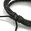 Braided PU Leather & Waxed Cords Triple Layer Multi-strand Bracelets BJEW-P329-10A-AS-3