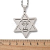 Hanukkah 304 Stainless Steel Star of David Pendant Necklaces NJEW-Z058-02P-5