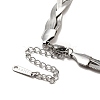 304 Stainless Steel Interlocking Triple Herringbone Chain Necklace for Men Women NJEW-H167-01P-3