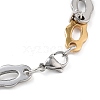 PVD Vacuum Plating 201 Stainless Steel Oval Link Chain Necklace & Bracelets Set SJEW-G083-14GP-3