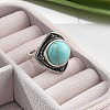 Synthetic Turquoise Adjustable Rings G-P560-03AS-19-3