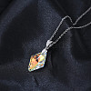 925 Sterling Silver Glass Pendant Necklaces NJEW-C048-01F-2